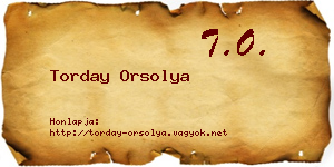 Torday Orsolya névjegykártya